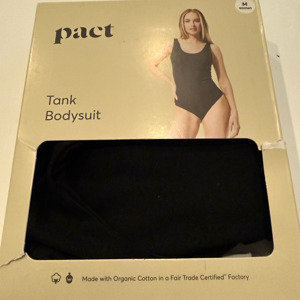 Pact Black Tank Bodysuit